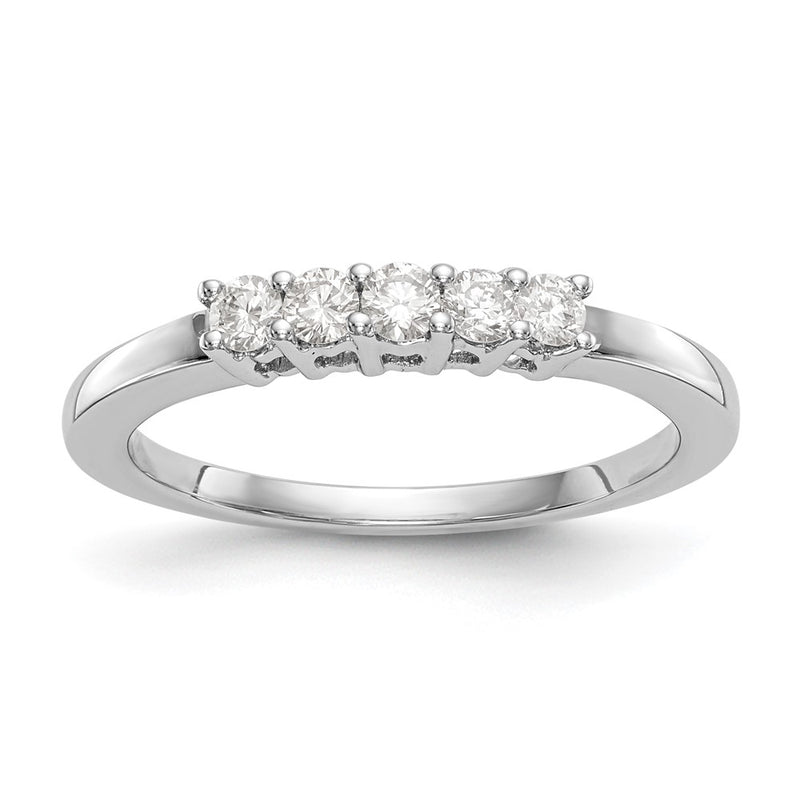 14K White Gold Real Diamond Wedding Band