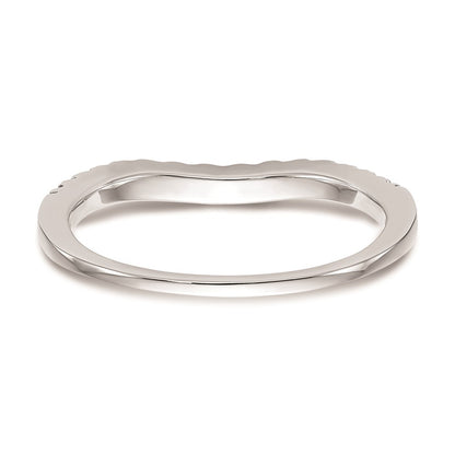 14K White Gold Real Diamond Wedding Band