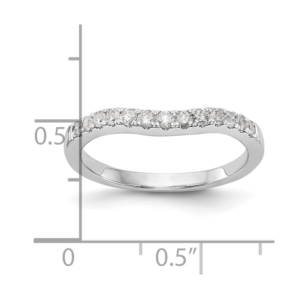 14K White Gold Real Diamond Wedding Band