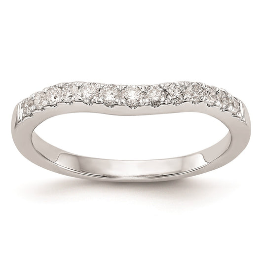 0.33ct. CZ Solid Real 14K White Gold Wedding Wedding Band Ring