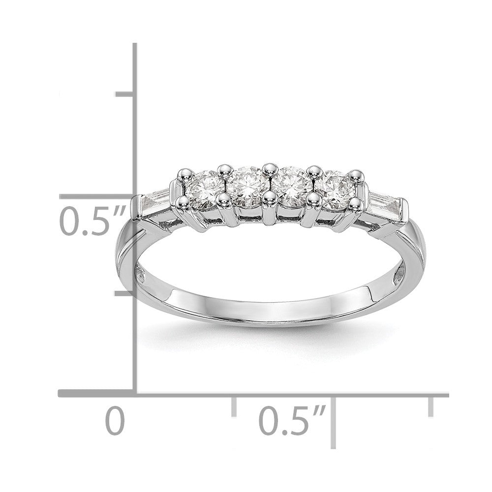 0.32ct. CZ Solid Real 14K White Gold Wedding Wedding Band Ring