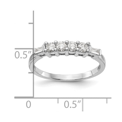 0.32ct. CZ Solid Real 14K White Gold Wedding Wedding Band Ring