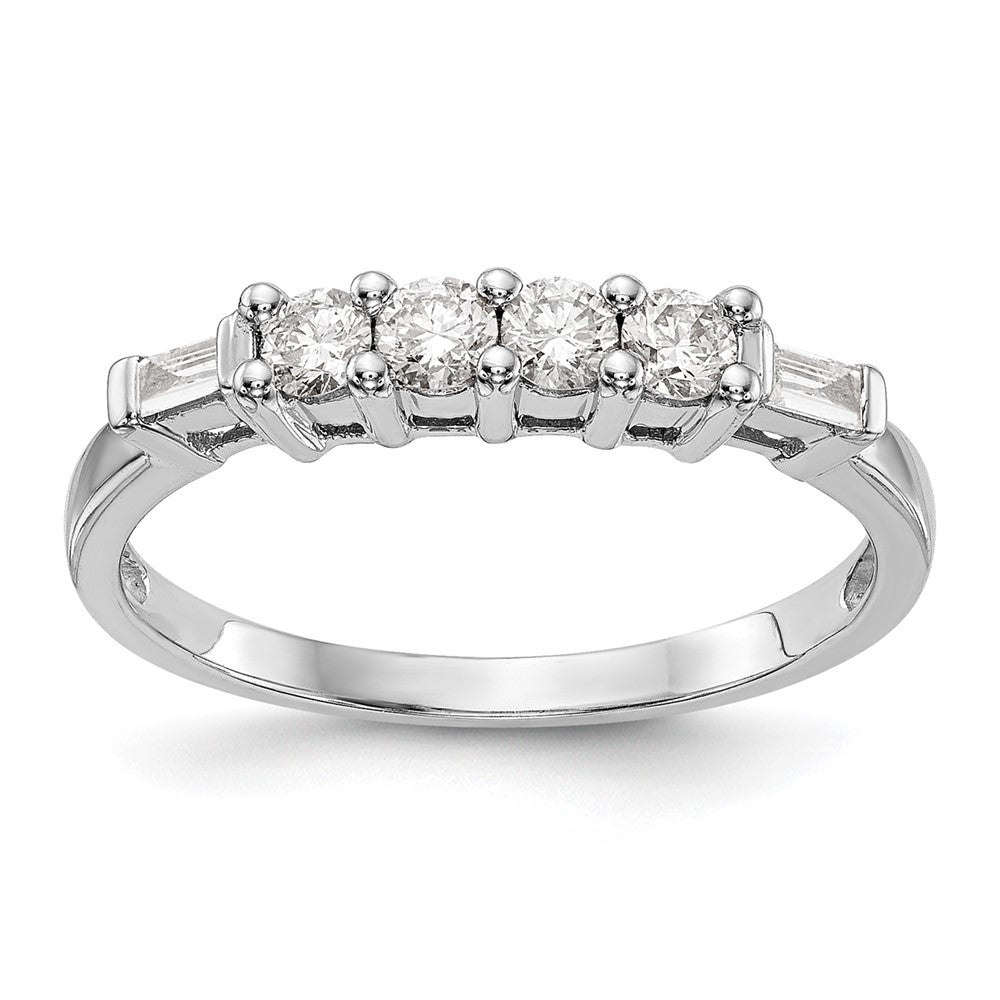 0.32ct. CZ Solid Real 14K White Gold Wedding Wedding Band Ring