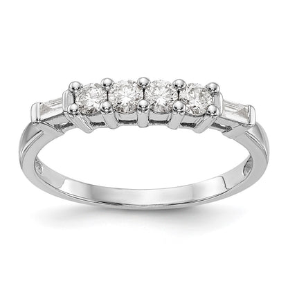 0.32ct. CZ Solid Real 14K White Gold Wedding Wedding Band Ring