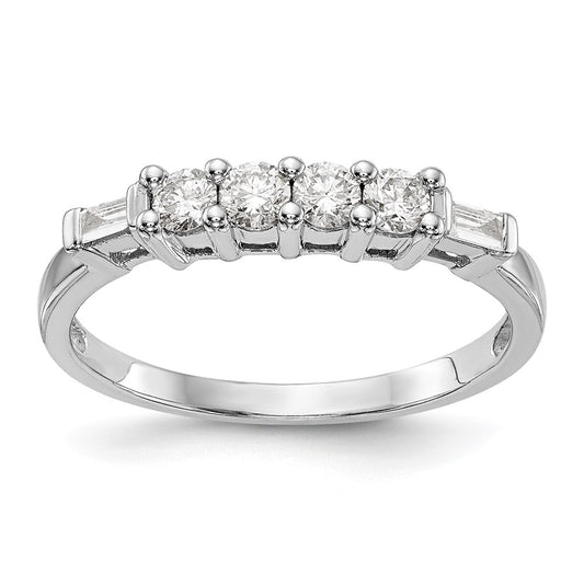 0.32ct. CZ Solid Real 14K White Gold Wedding Wedding Band Ring