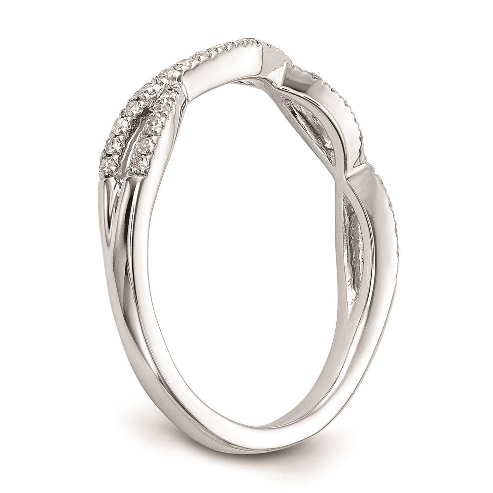 14K White Gold Real Diamond Wedding Band