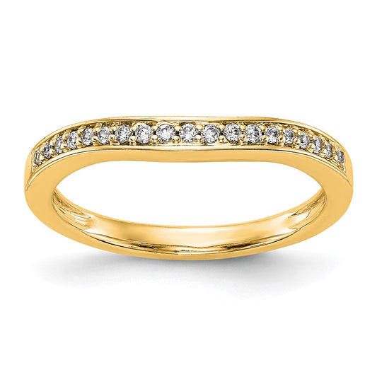 14K Yellow Gold Real Diamond Wedding Band