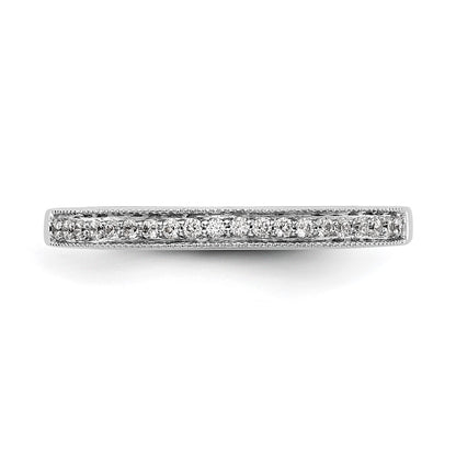 0.12ct. CZ Solid Real 14K White Gold Wedding Wedding Band Ring