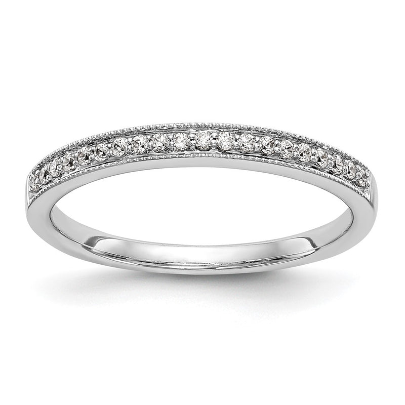 14K White Gold Real Diamond Wedding Band