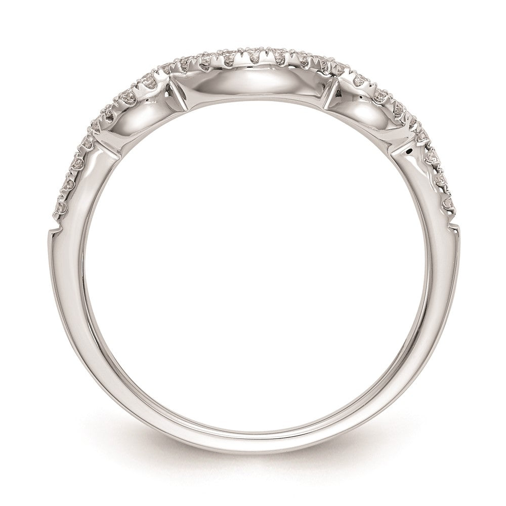 0.13ct. CZ Solid Real 14K White Gold Wedding Wedding Band Ring