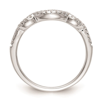 14K White Gold Real Diamond Wedding Band