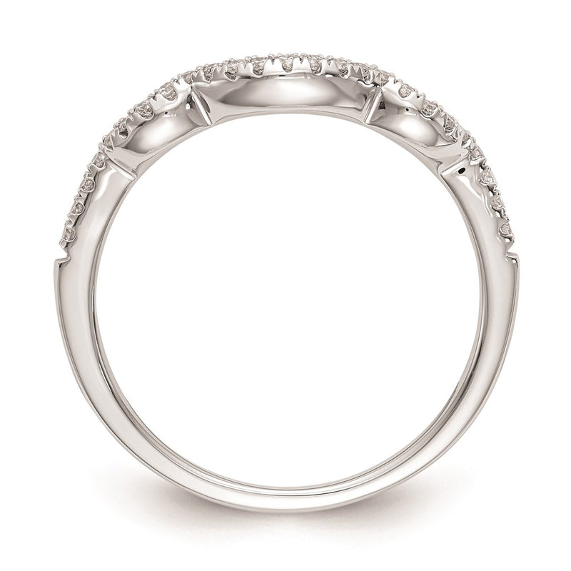 14K White Gold Real Diamond Wedding Band
