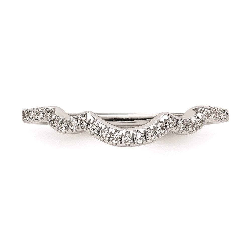 14K White Gold Real Diamond Wedding Band