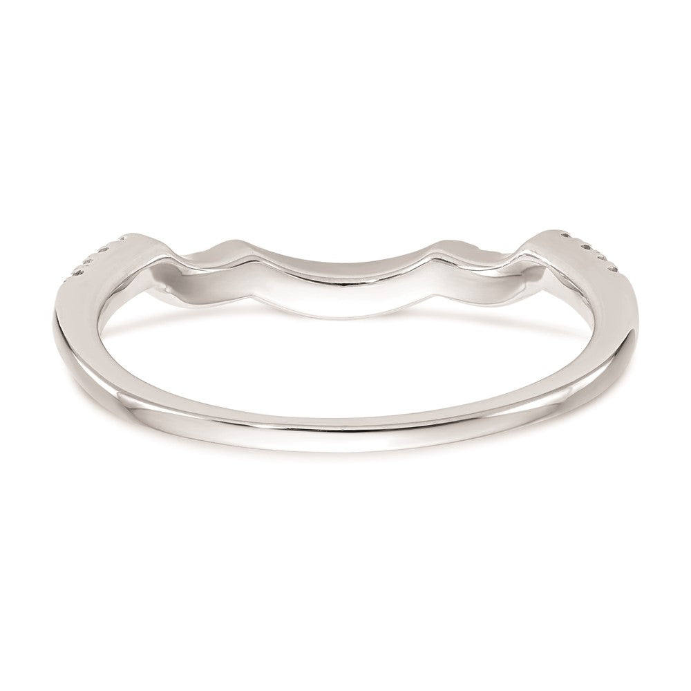 0.13ct. CZ Solid Real 14K White Gold Wedding Wedding Band Ring