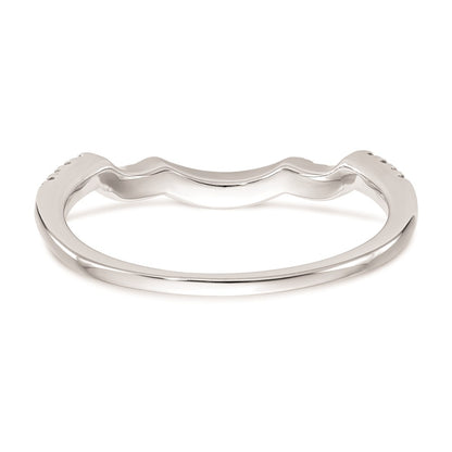 0.13ct. CZ Solid Real 14K White Gold Wedding Wedding Band Ring