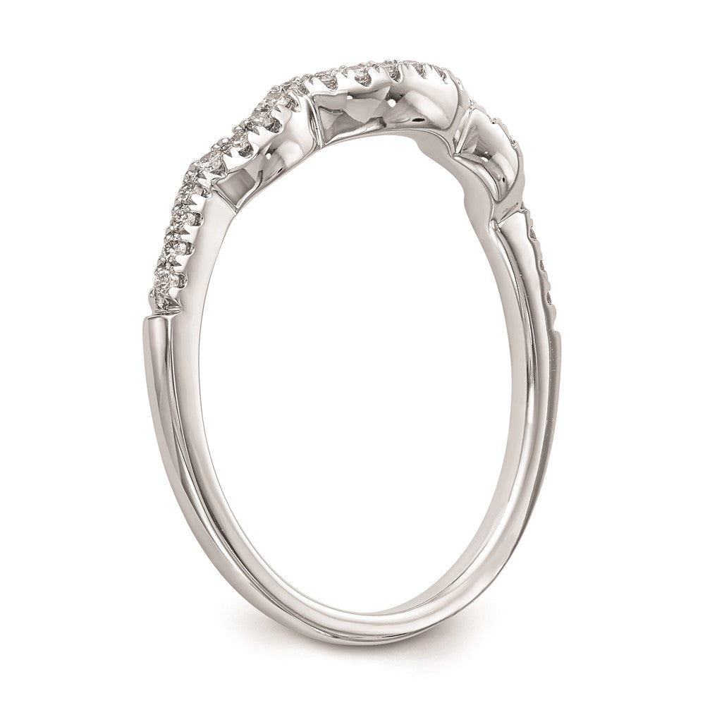 14K White Gold Real Diamond Wedding Band