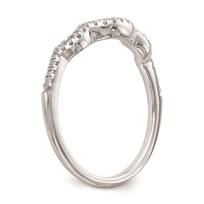 14K White Gold Real Diamond Wedding Band