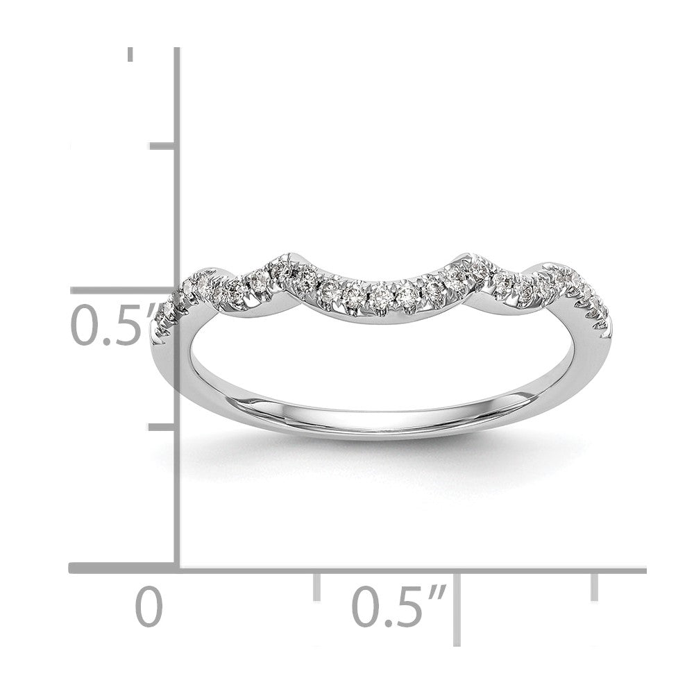 14K White Gold Real Diamond Wedding Band