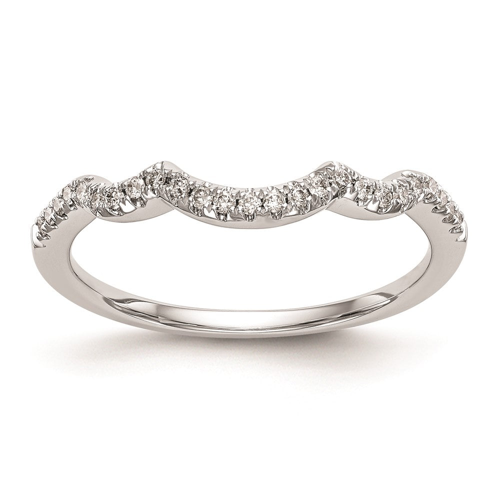 14K White Gold Real Diamond Wedding Band