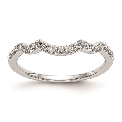 14K White Gold Real Diamond Wedding Band