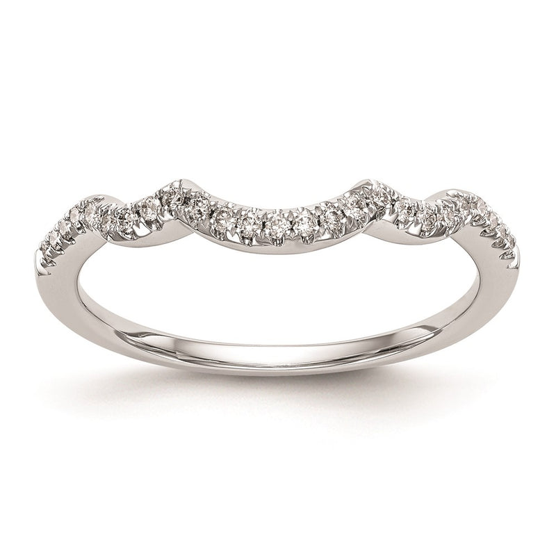 14K White Gold Real Diamond Wedding Band
