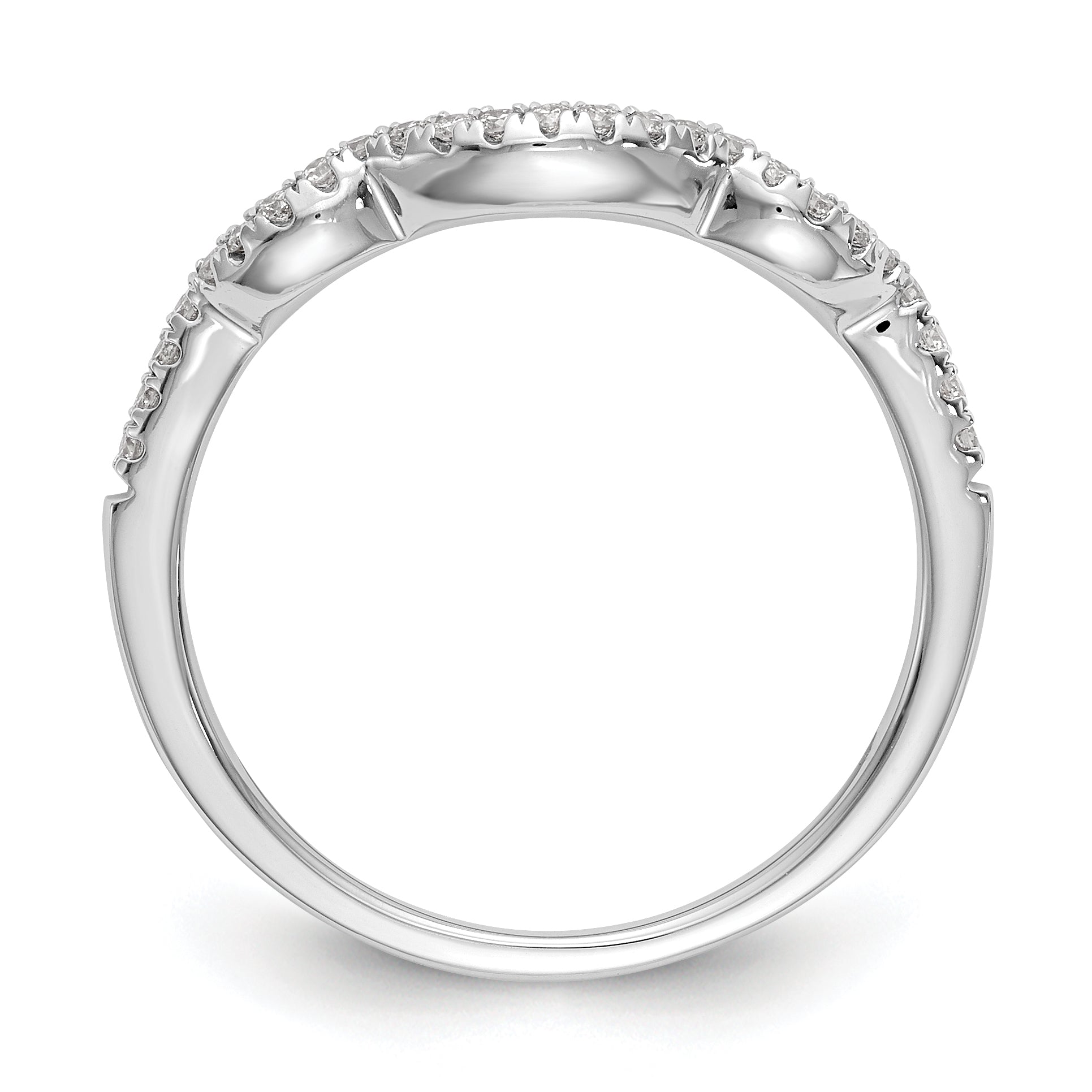 0.13ct. CZ Solid Real 14K White Gold Wedding Wedding Band Ring