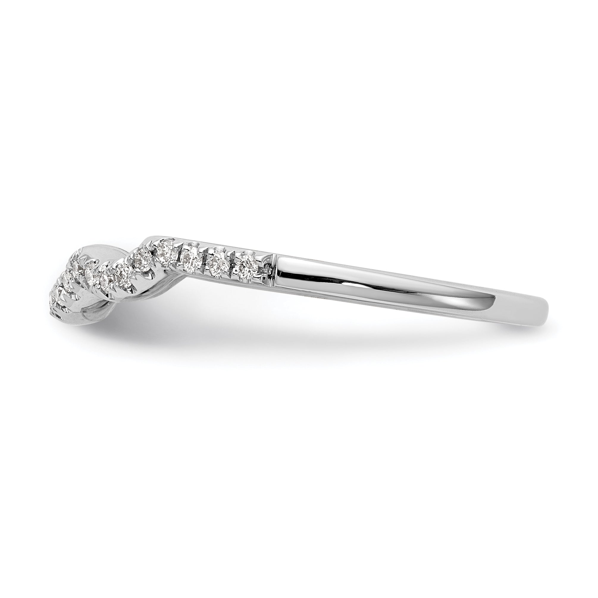 0.13ct. CZ Solid Real 14K White Gold Wedding Wedding Band Ring