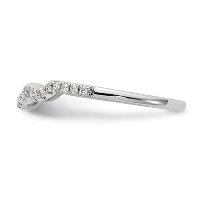 0.13ct. CZ Solid Real 14K White Gold Wedding Wedding Band Ring