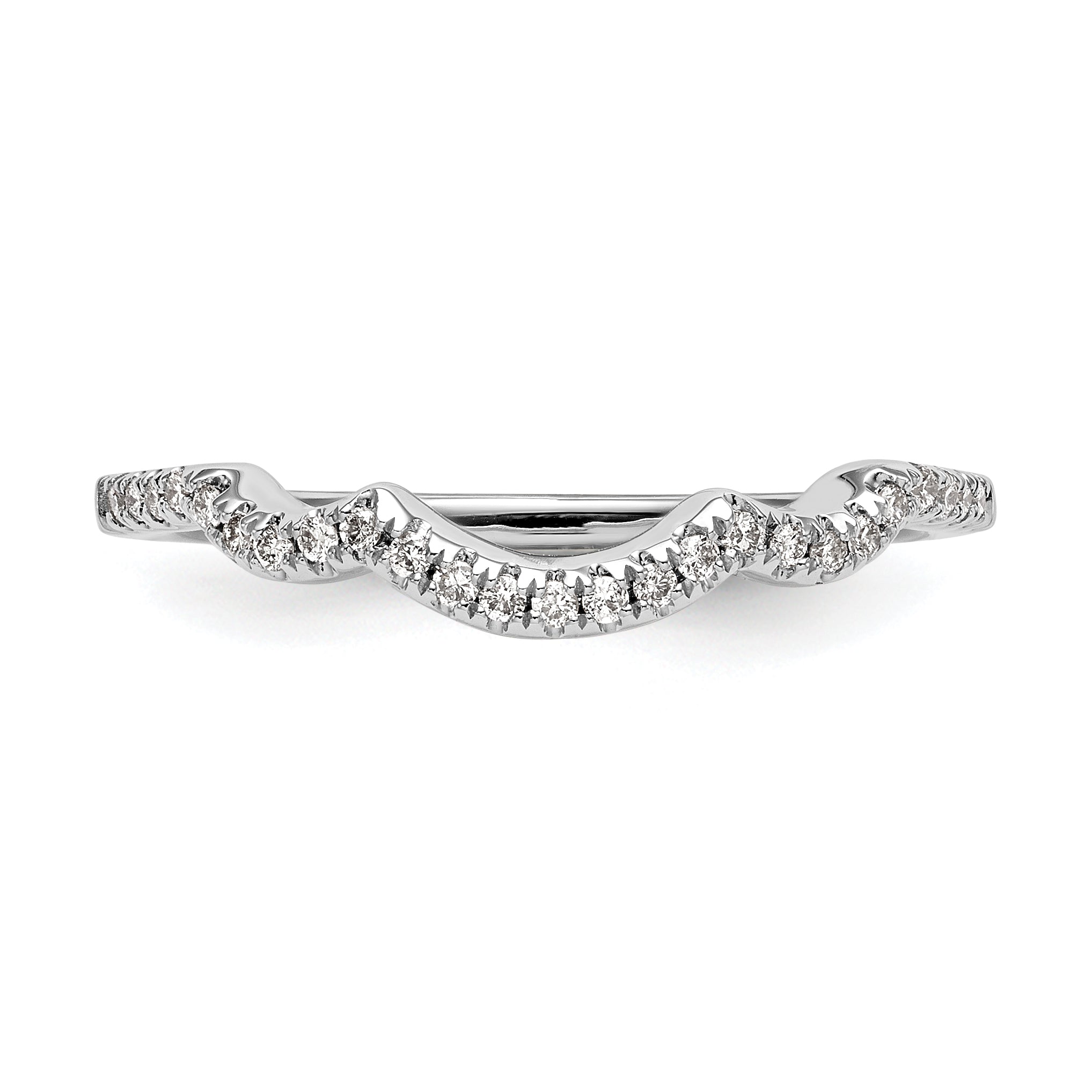0.13ct. CZ Solid Real 14K White Gold Wedding Wedding Band Ring