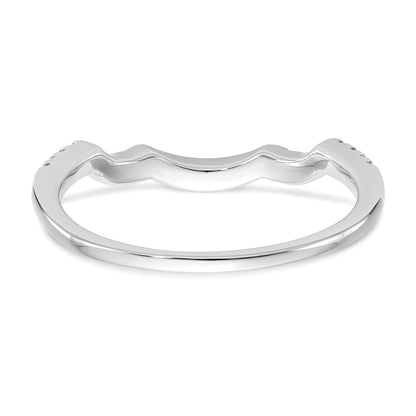 0.13ct. CZ Solid Real 14K White Gold Wedding Wedding Band Ring