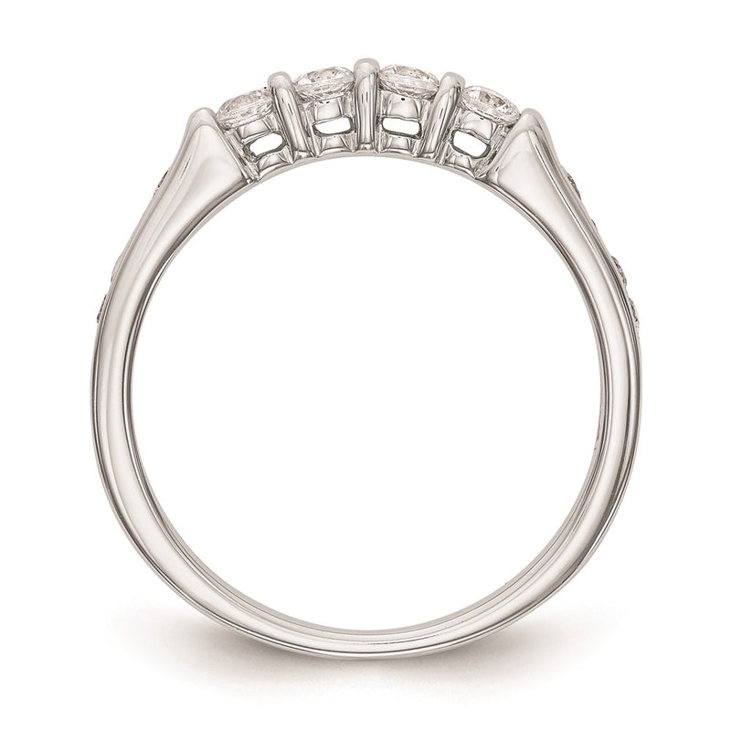 14K White Gold Real Diamond Wedding Band