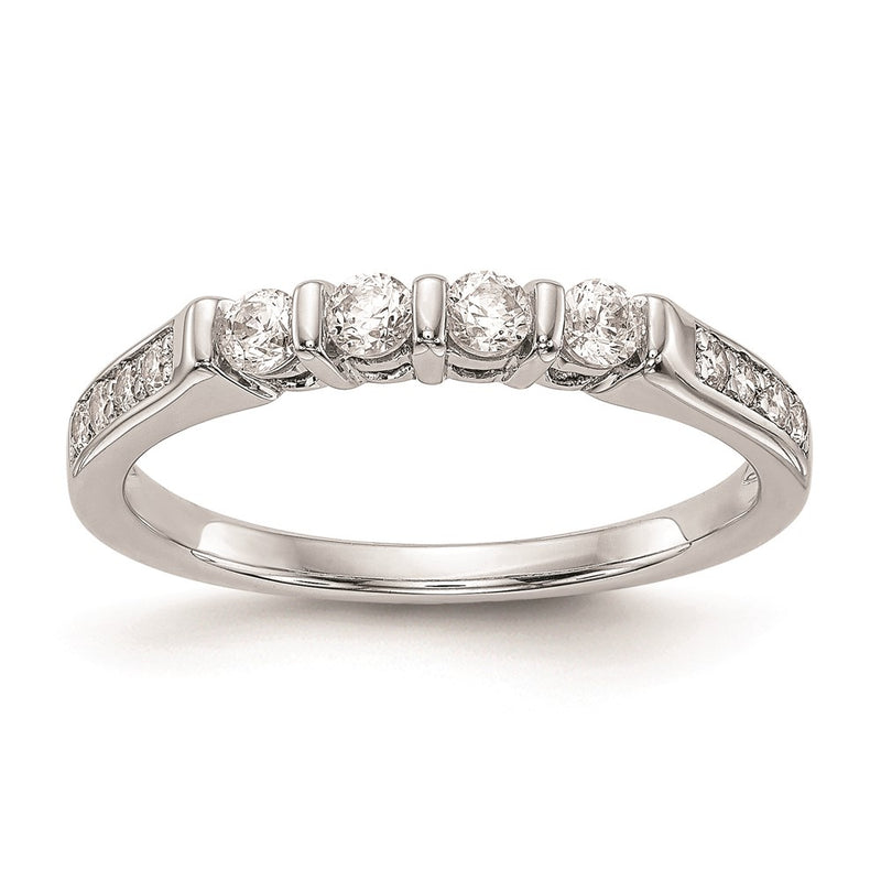14K White Gold Real Diamond Wedding Band