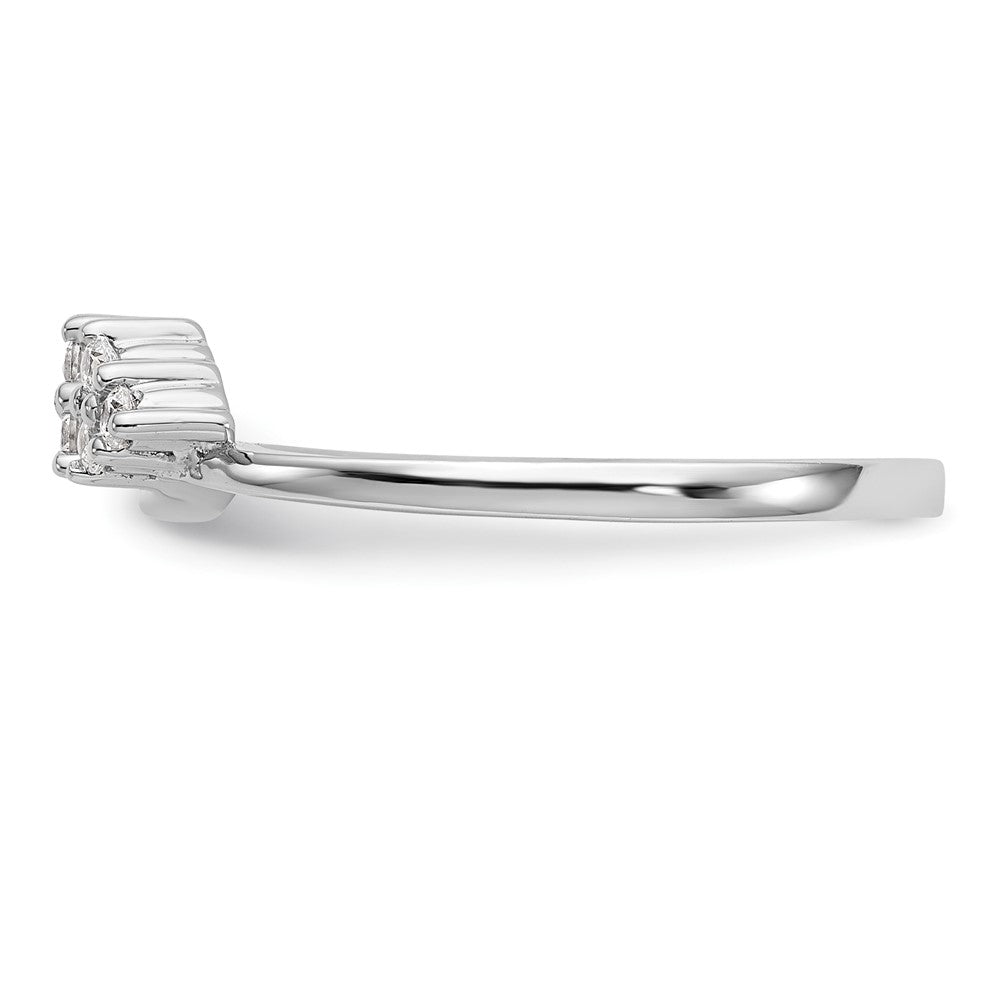 0.15ct. CZ Solid Real 14K White WrapRing