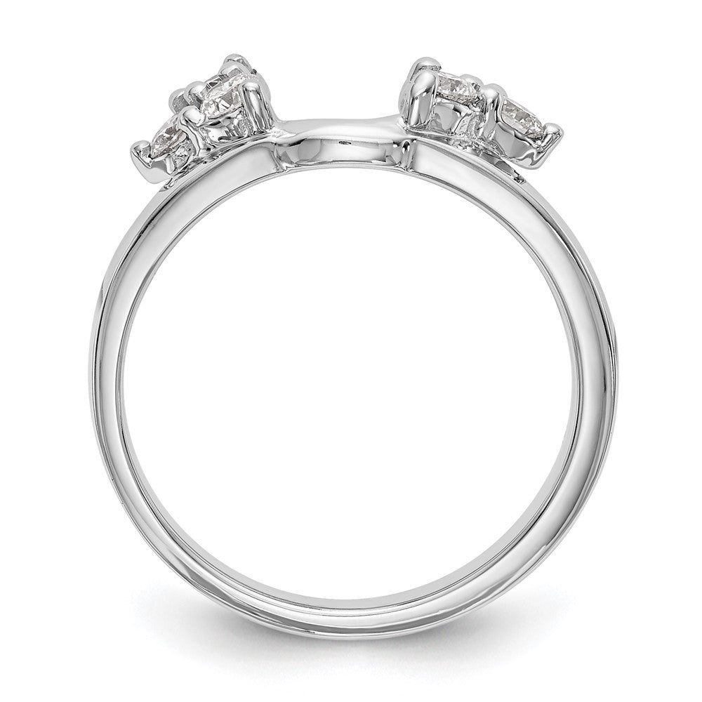 0.39ct. CZ Solid Real 14K White Gold WrapRing