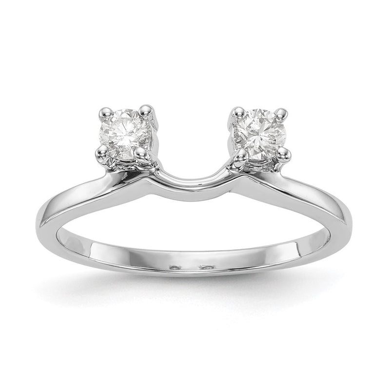 14K White Gold Real Diamond Wrap