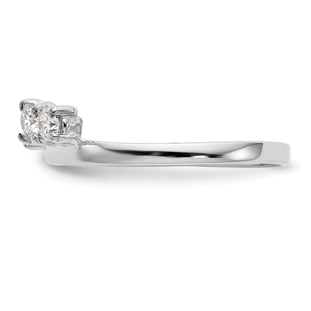 0.28ct. CZ Solid Real 14K White Gold WrapRing