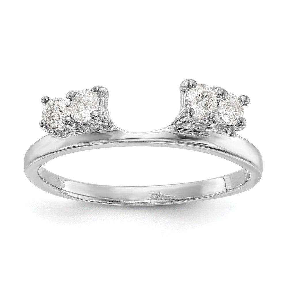 14K White Gold Real Diamond Wrap