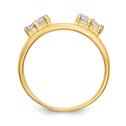 14K Yellow Gold Real Diamond Wrap