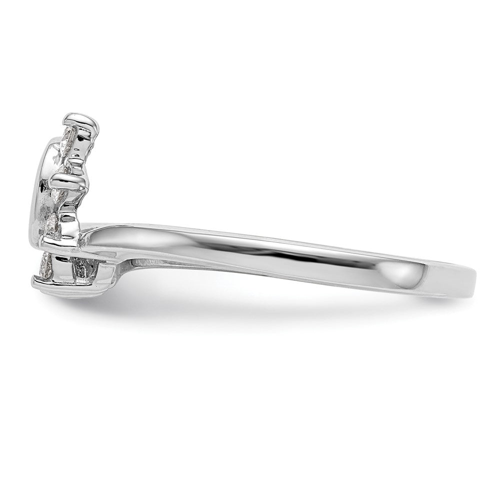 0.15ct. CZ Solid Real 14K White Gold WrapRing
