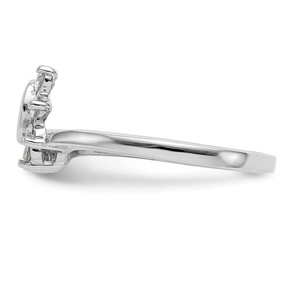 0.15ct. CZ Solid Real 14K White Gold WrapRing