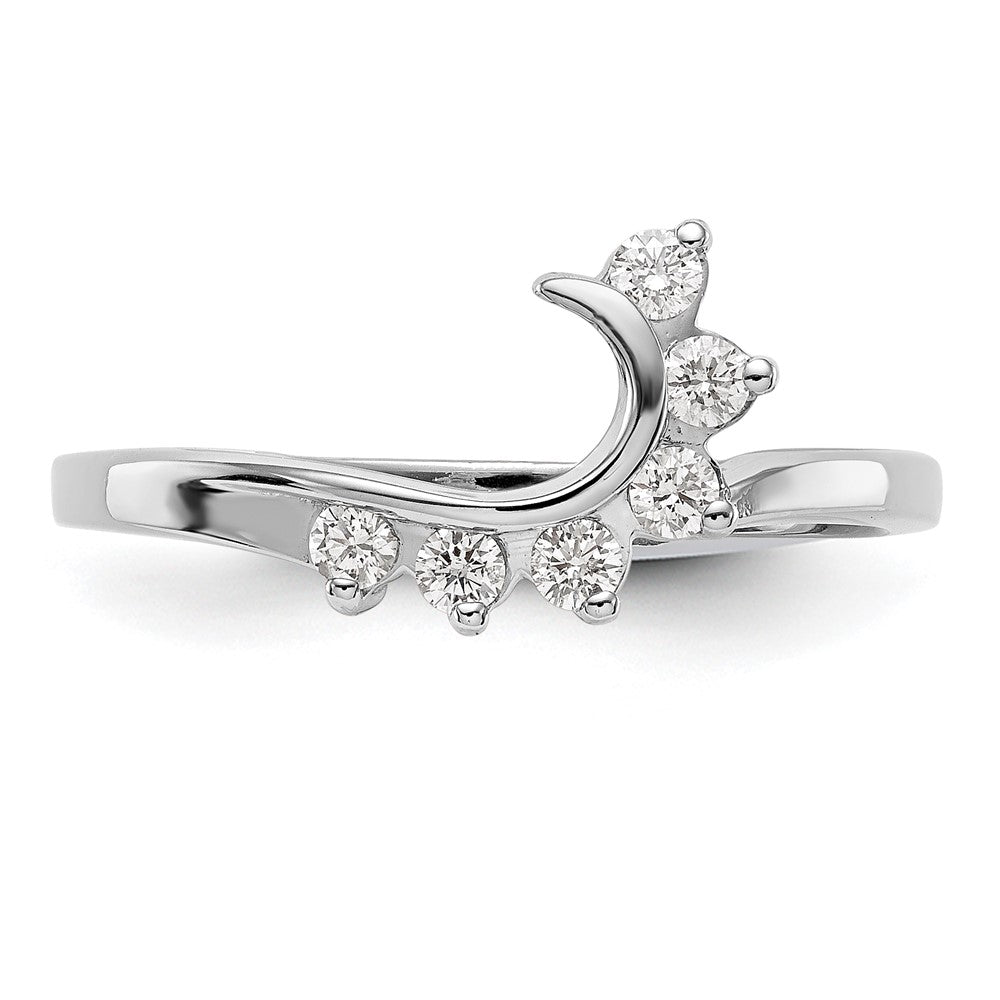 0.15ct. CZ Solid Real 14K White Gold WrapRing