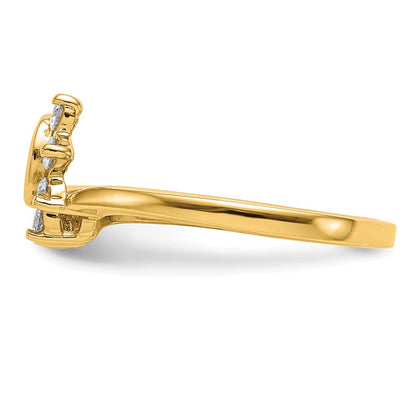14K Yellow Gold Real Diamond Wrap