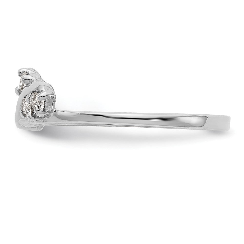 0.15ct. CZ Solid Real 14K White Gold AA WrapRing
