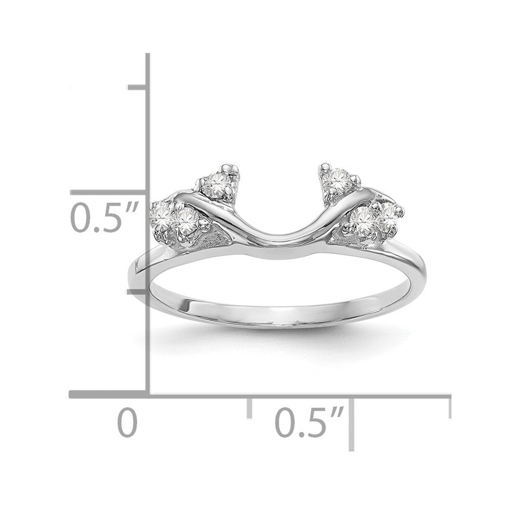0.15ct. CZ Solid Real 14K White Gold AA WrapRing
