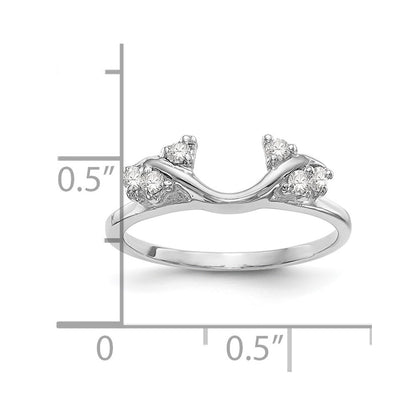 0.15ct. CZ Solid Real 14K White Gold AA WrapRing