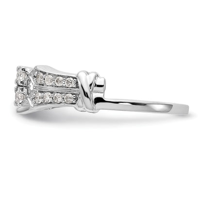 14K White Gold Real Diamond Wrap
