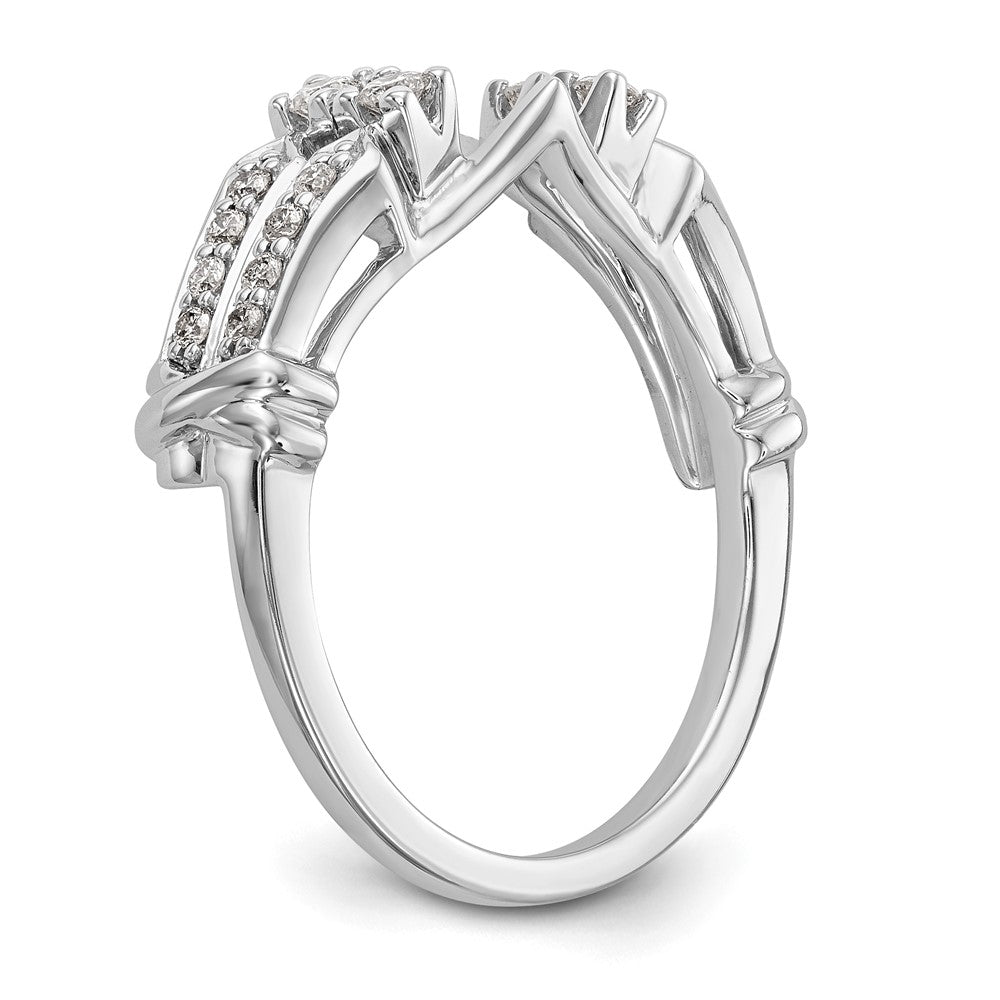 14K White Gold Real Diamond Wrap