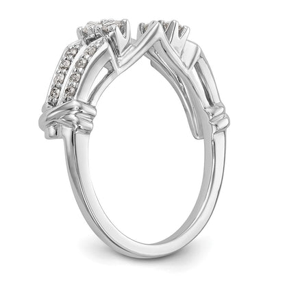 14K White Gold Real Diamond Wrap