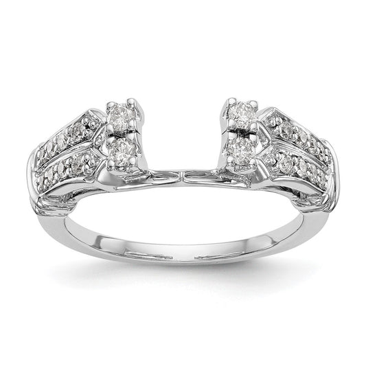 0.33ct. CZ Solid Real 14K White Gold WrapRing