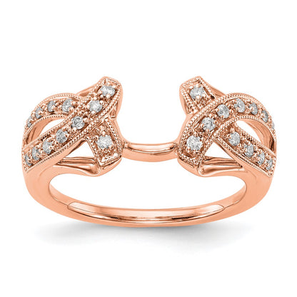 14K Rose Gold Real Diamond Wrap
